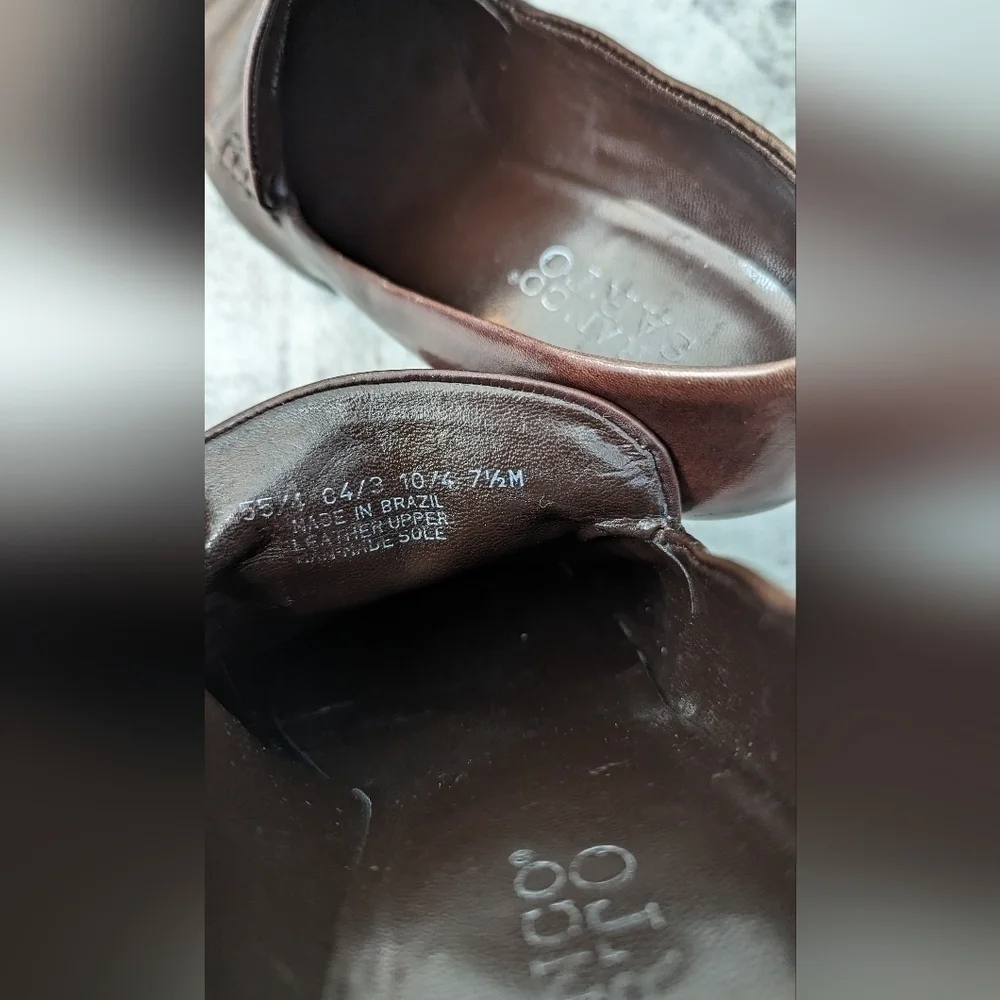Franco Sarto Leather Shoes Size 7 1/2 M.Made in Brazil .